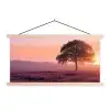 Boom - Heide - Zonsopgang textielposter latten blank klein -3d