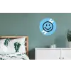Smiley - Blauw - Bliksem Wandcirkel aluminium klein -slaapkamer