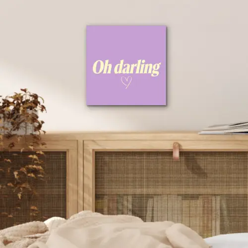 Oh darling - Hart - Paars aluminium wit klein -sfeer3