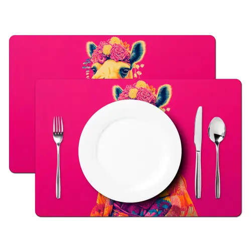 Kameel - Bloemen - Kimono - Waaiers Placemat vinyl groot -zzsfeer2_Kitchenyeah-website