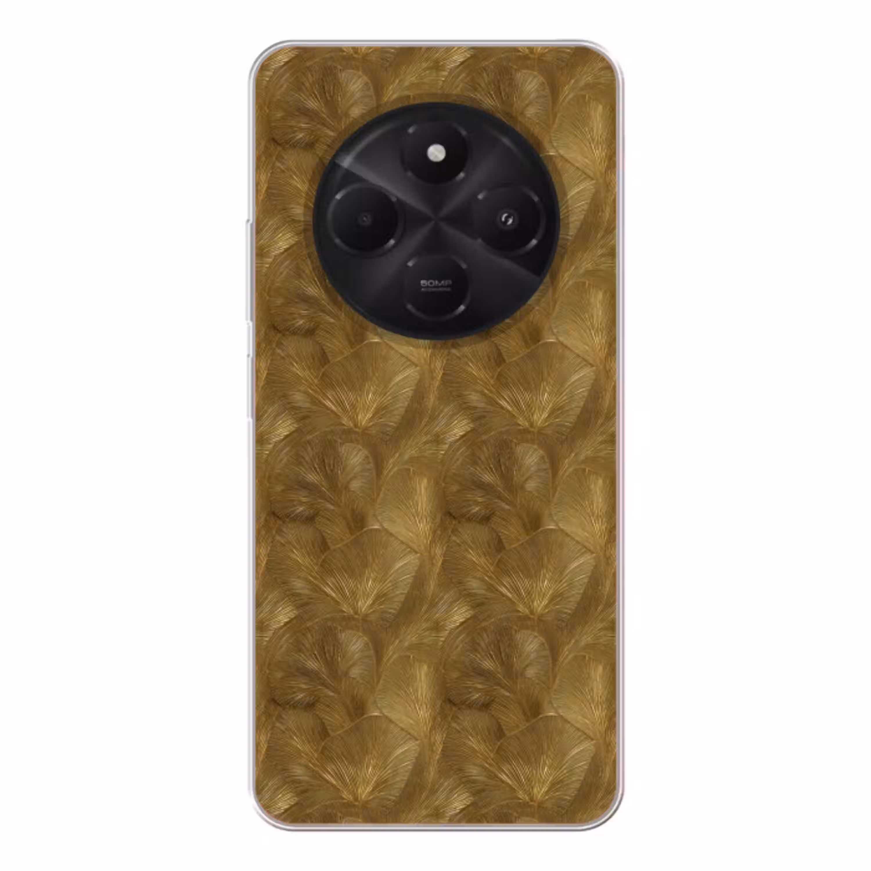 Organisch - Lijnen - Goud Telefoonhoesje Xiaomi Poco M7 klein 893 -3d
