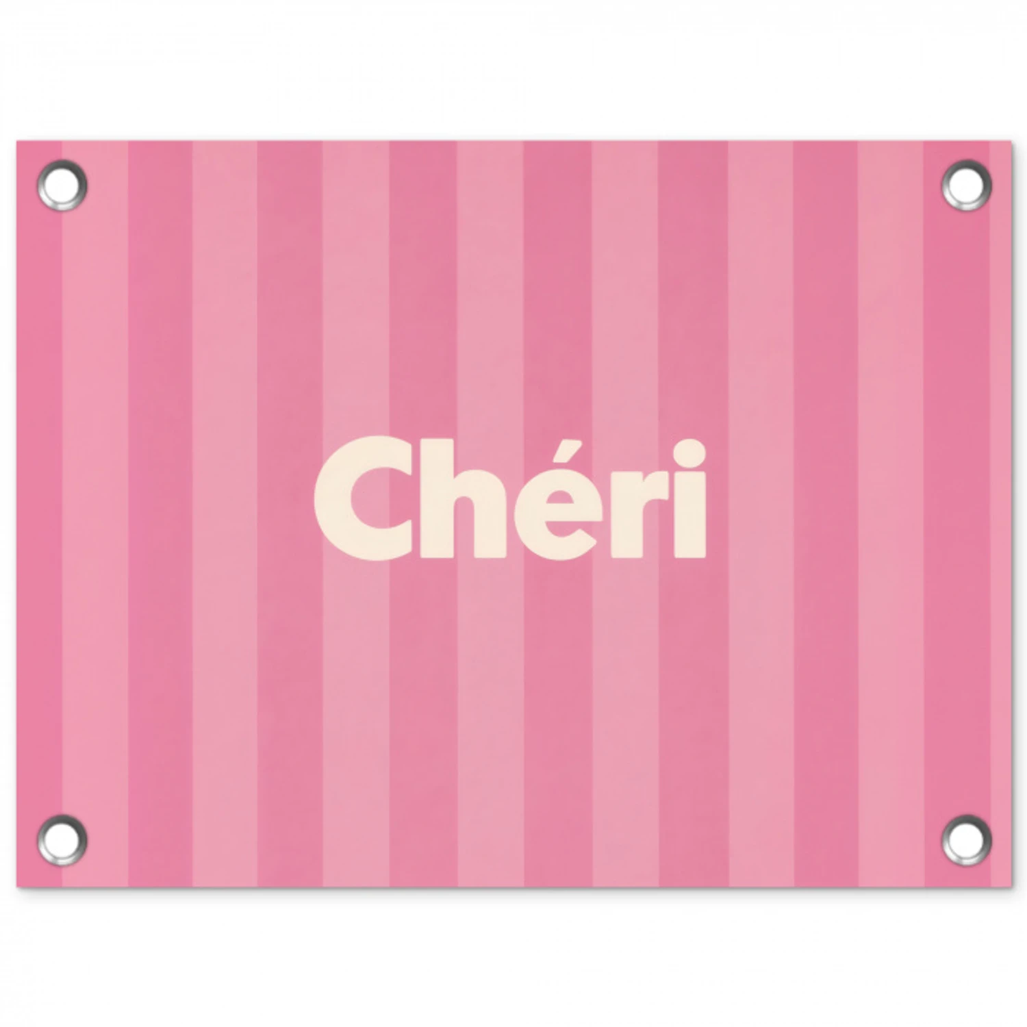 Gestreept - Roze - Chéri tuinposter los doek klein -3d