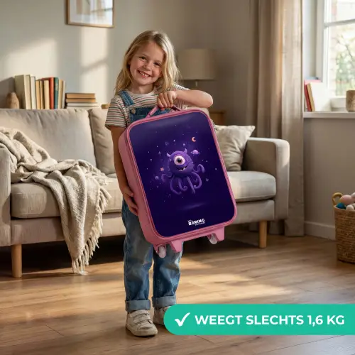Kosmisch tentakelmonster Kinderkoffer - Roze klein -sfeer2_NL