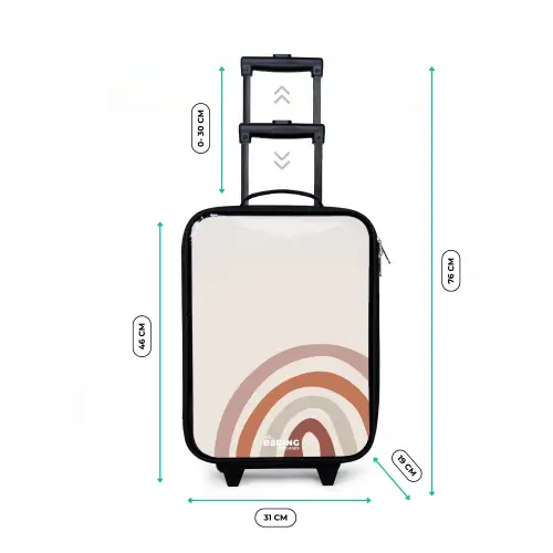 Ruwe regenboog naturel Kinderkoffer - Zwart klein -productfoto_formaten