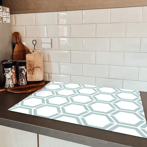 Patroon - Lijn - Design - Hexagon Inductie beschermer vinyl 3mm klein 276 -sfeer3