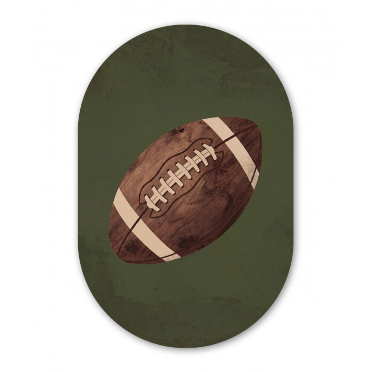 Football - Hout - Sport - Groen Wandcirkel Ovaal Forex klein -3d