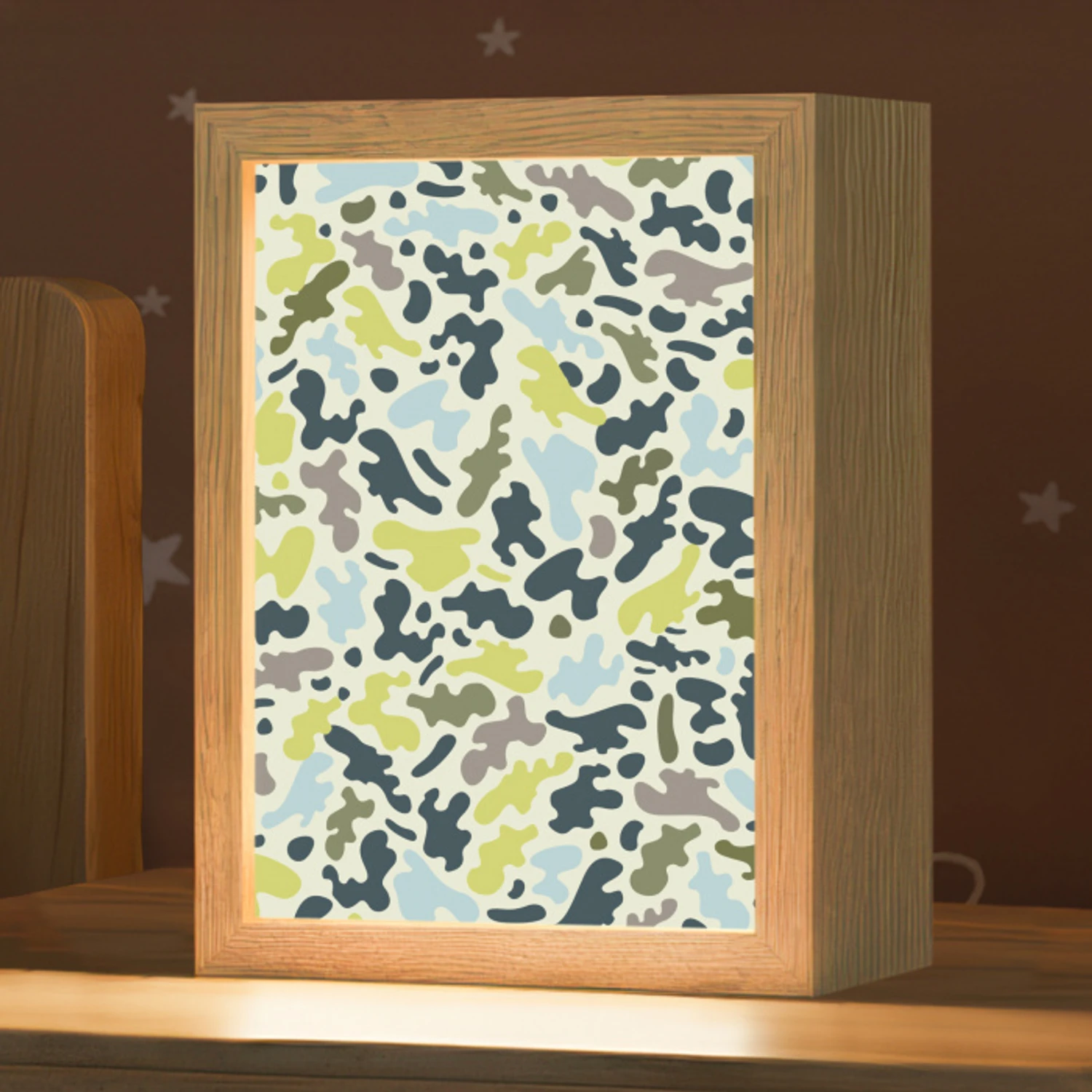 Camouflage - Groen - Blauw - Jongens - Kinderen Light Box met kabel klein -zzz_3d_website