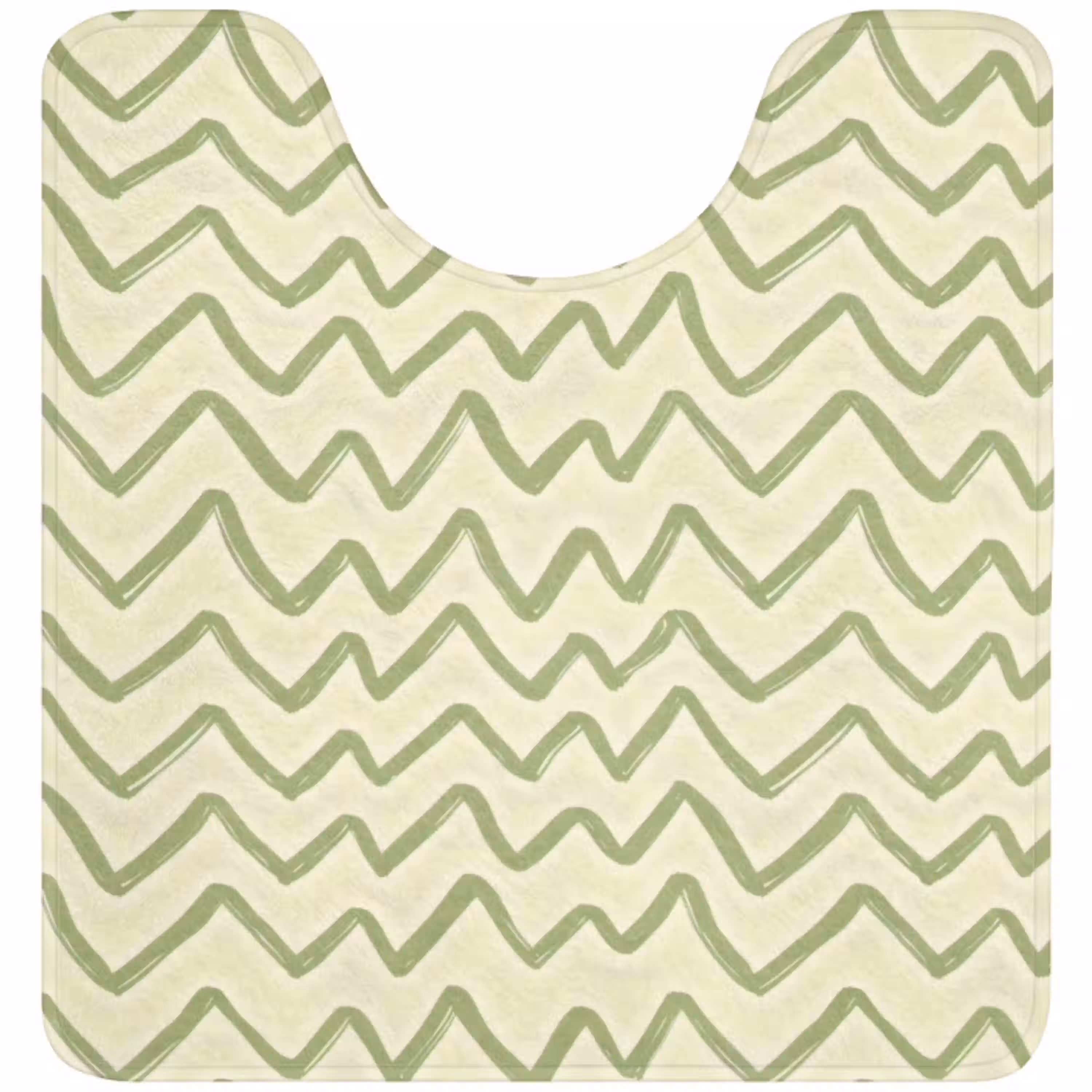 Saliegroen - Zigzag - Handgetekend - Patroon WCmat U-uitsnede middel 1014 -3d