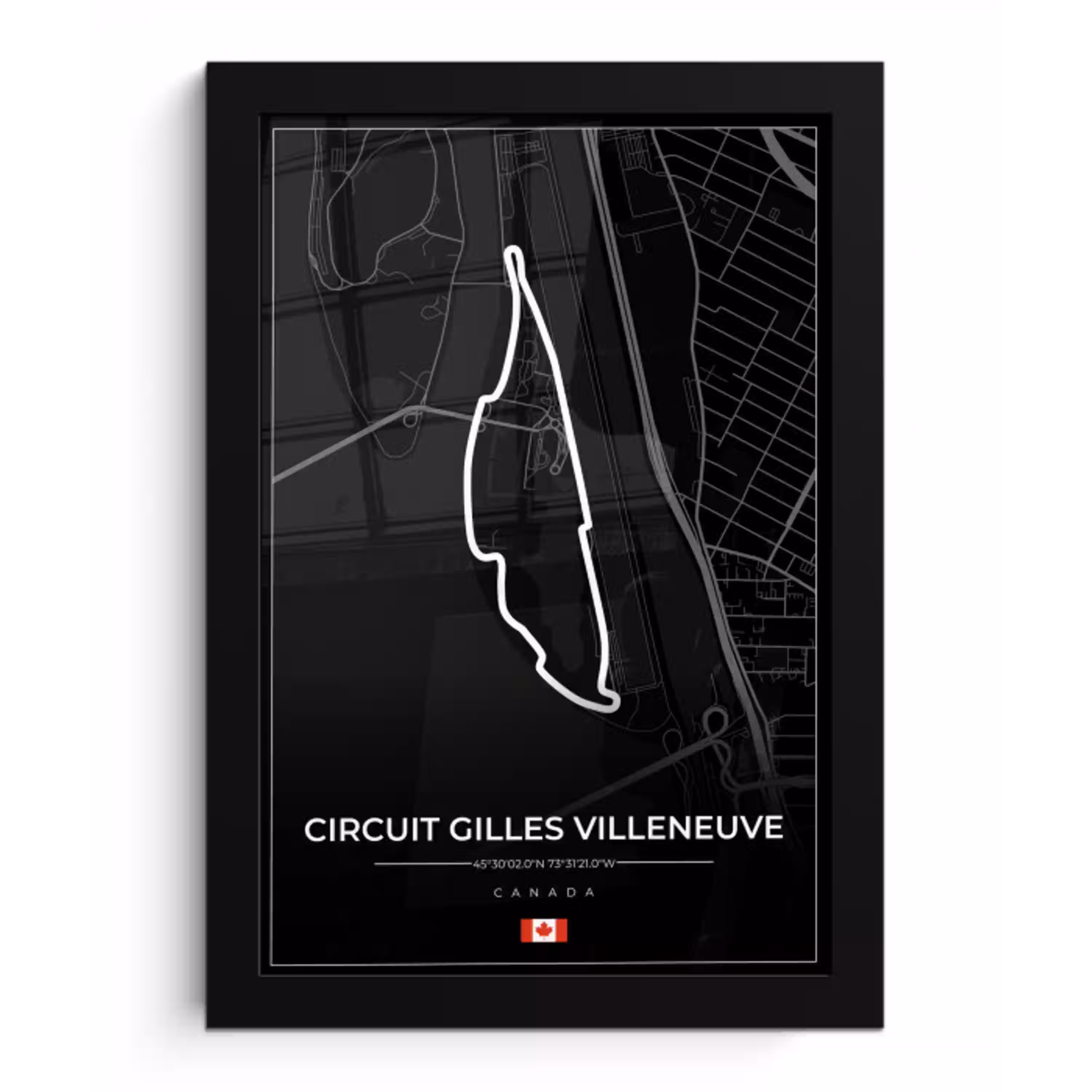 Racing - Racebaan - Circuit Gilles Villeneuve - Canada - F1 - Zwart fotolijst zwart zonder passe partout klein -3d