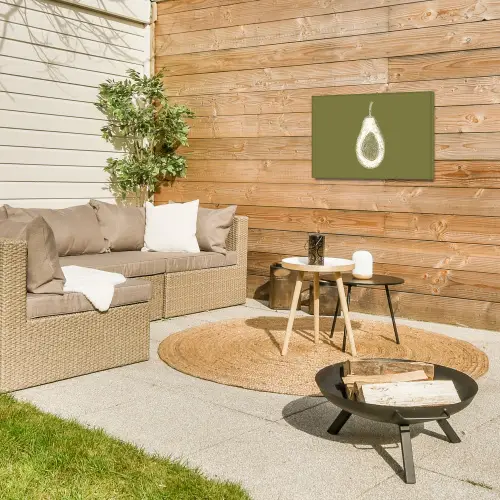 Avocado - Minimalistisch - Illustratie - Groen Tuinposter op houten frame 2 cm dik klein -sfeer2