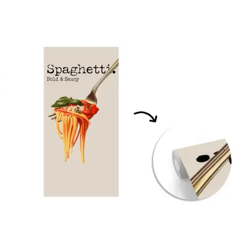 Spaghetti - tomatensaus - Parmezaanse kaas fotobehang vinyl groot -3d
