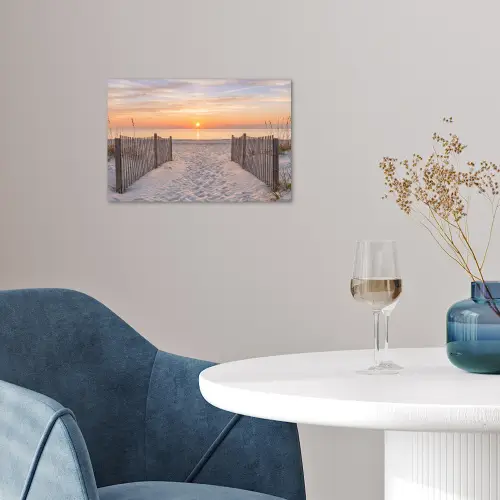 Zonsondergang - Strand - Zand poster papier klein -sfeer3