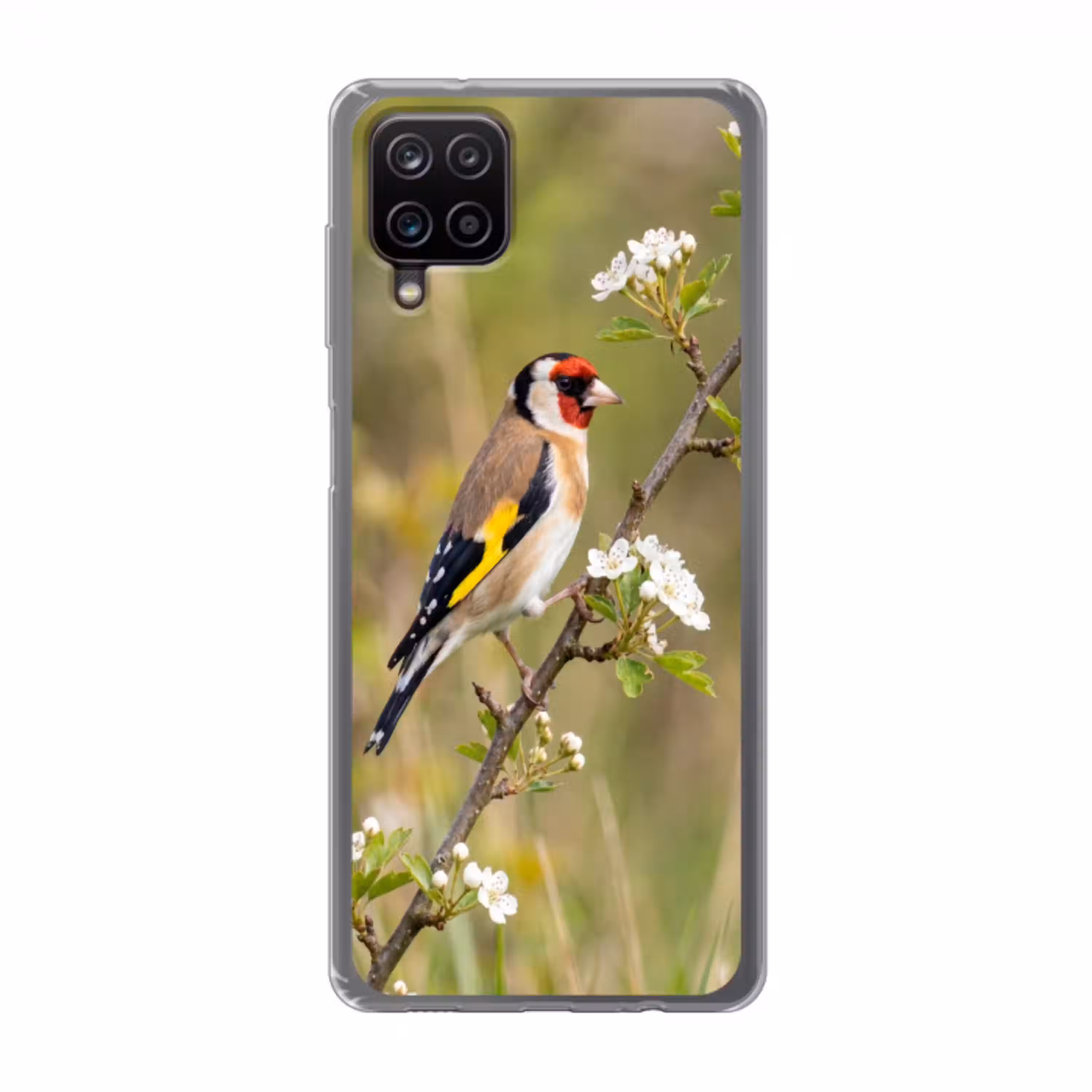 Putter - Bloesem - Lente - Natuur - Kleurrijk Telefoonhoesje Samsung Galaxy A12 klein -3d