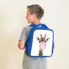 Kauwende Kobus Kinderrugzak - Blauw middel -sfeer2