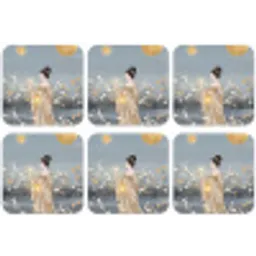 Aziatisch - Vrouw - Kimono onderzetter kurk middel -zkaufland3dotto