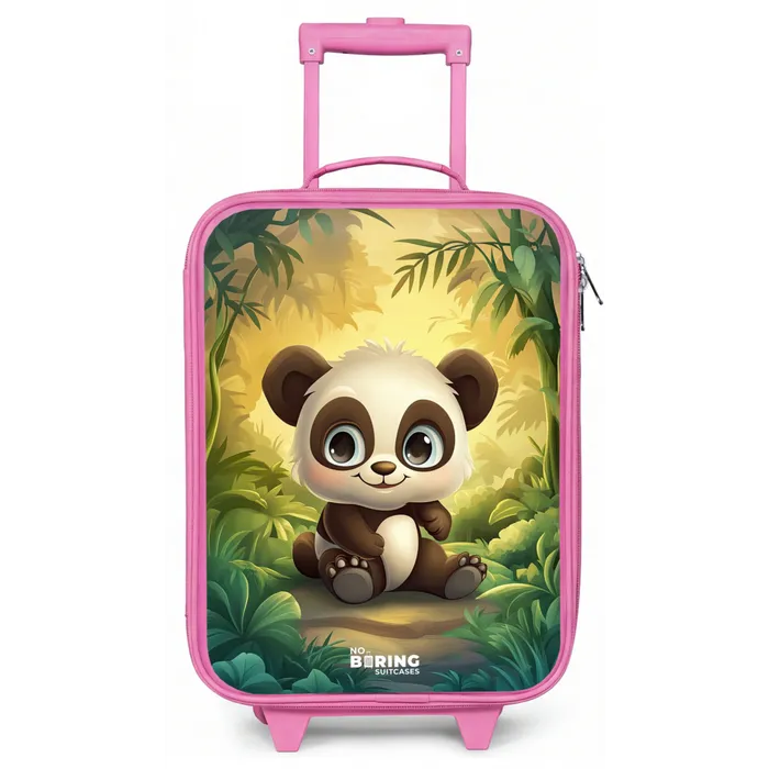 Panda - Bamboebos - Groen Kinderkoffer - Roze klein -zz3dotto