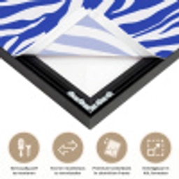 Zebra - Patroon - Kobalt - Blauw Textielframe zwart klein 947 -USP_closeupNL