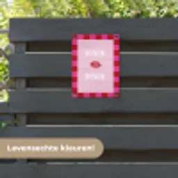 Kiss - Roze - Frans - Valentijn tuinposter los doek klein -sfeer3
