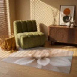 Bloem - Dahlia - Wit Vloerkleed Rechthoek klein -atmosphere_sfeer1_global