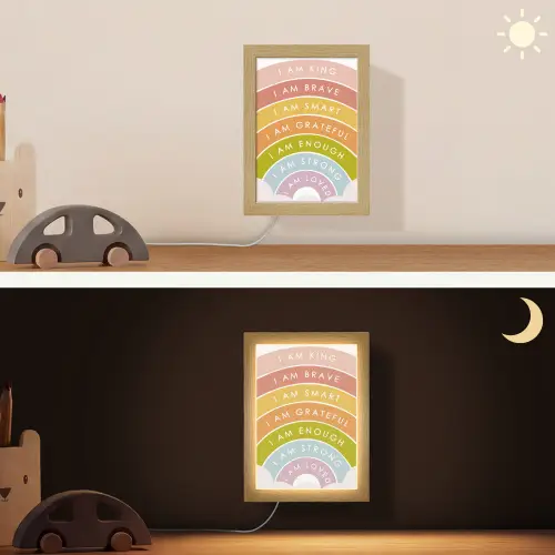Regenboog - Kleuren - Quotes Light Box met kabel (Wandlamp kind) klein -sfeer3_kind