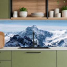 Landschap - Bergen - Sneeuw - Wit keuken achterwand 2 middel -sfeer3