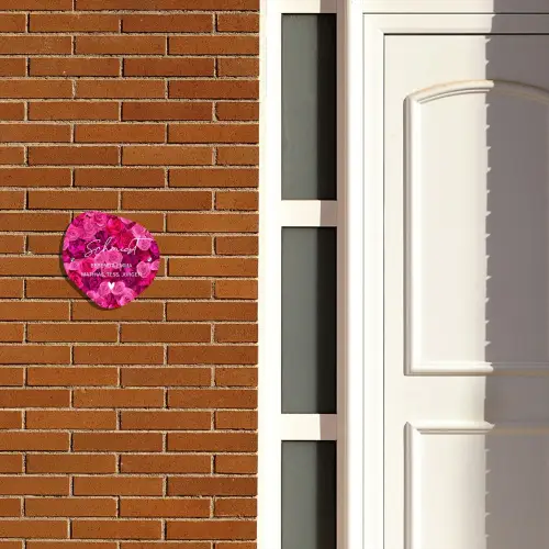 Roze rozen - Sierlijk Naambord Organisch middel -sfeer3