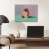 Taartje - Aardbeien - Glazuur - Kleurrijk PET vilt klein -sfeer5