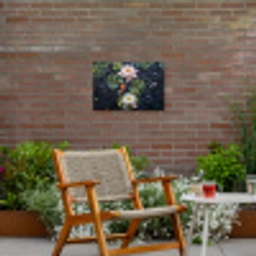 Glasstukjes - Leliebladeren - Vis - Oranje Tuinposter op houten frame 2 cm dik klein -sfeer3