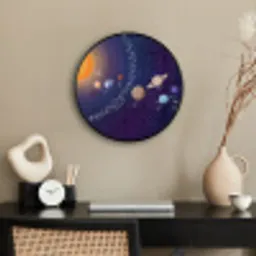 Planetenstelsel - Ruimte - Illustratie Fotolijst rond zonder passe partout klein -sfeer1