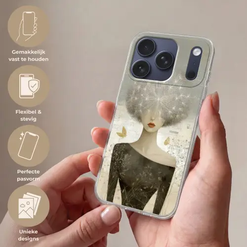 Pluis - Vrouw - Beige Telefoonhoesje iPhone 17 Pro klein -sfeer3_NL