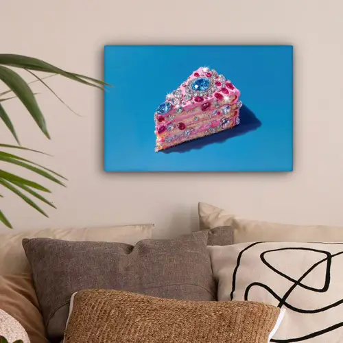 Taart - Edelstenen - Glitters - Roze canvas 2cm klein -sfeer1