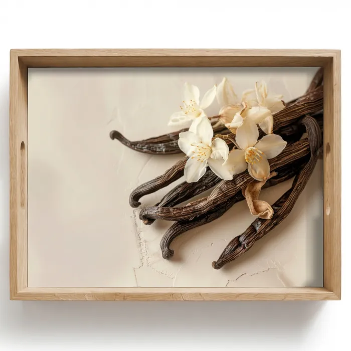 Vanille - Bloemen - Beige Dienblad Rechthoek middel -z3d_shopping