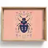 Kever - Donkerblauw - Bloemen - Sierlijk Dienblad Rechthoek middel -z3d_shopping