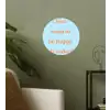 Blauw - Oranje - Just want to be happy & naked Wandcirkel behangsticker klein -sfeer2