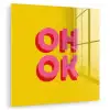 Oh ok - 3D - Geel - Roze plexiglas 5mm klein -zzzproduct_nieuw
