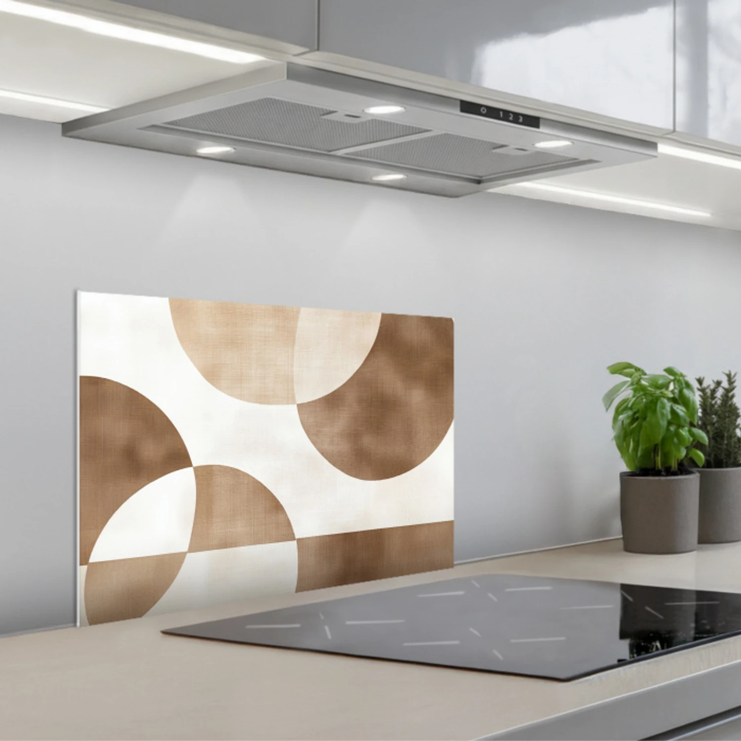 Snijdende cirkels - Overlappende vlakken keuken achterwand spatscherm klein -3d_schuin
