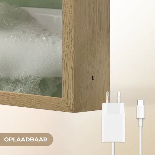 Hond - Bad - Champagne - Handdoek Light Box met batterij (Wandlamp) middel -USP_websiteoplaadbaarNL