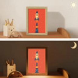Raket - Planeten - Rood Light Box met kabel klein -sfeer3_kind