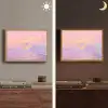 Bergtoppen - Wolken - Dromerig Light Box met batterij (Wandlamp) middel -sfeer3