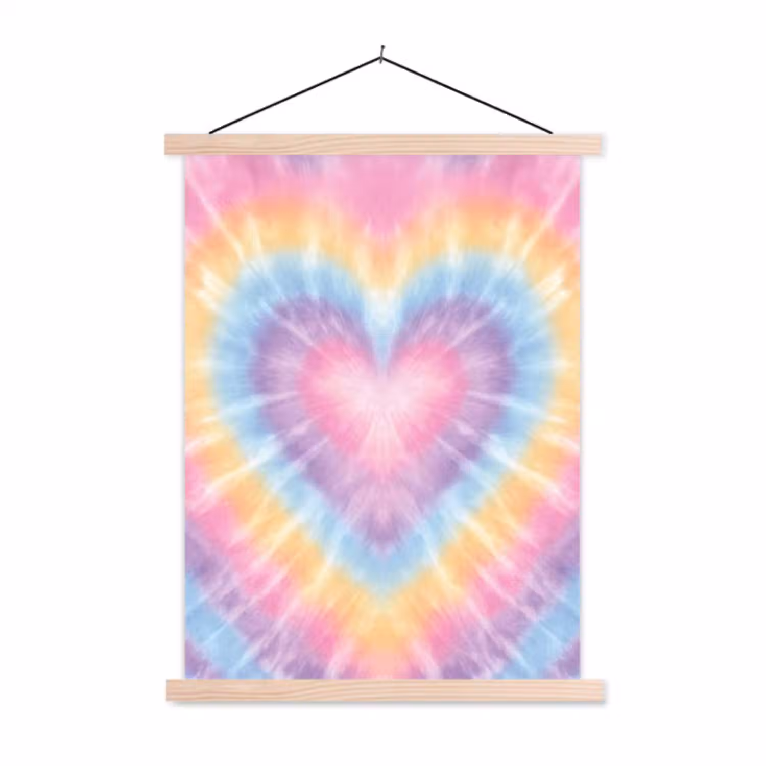 Schoolplaat - Hartvorm - Pastelkleuren - Tie Dye