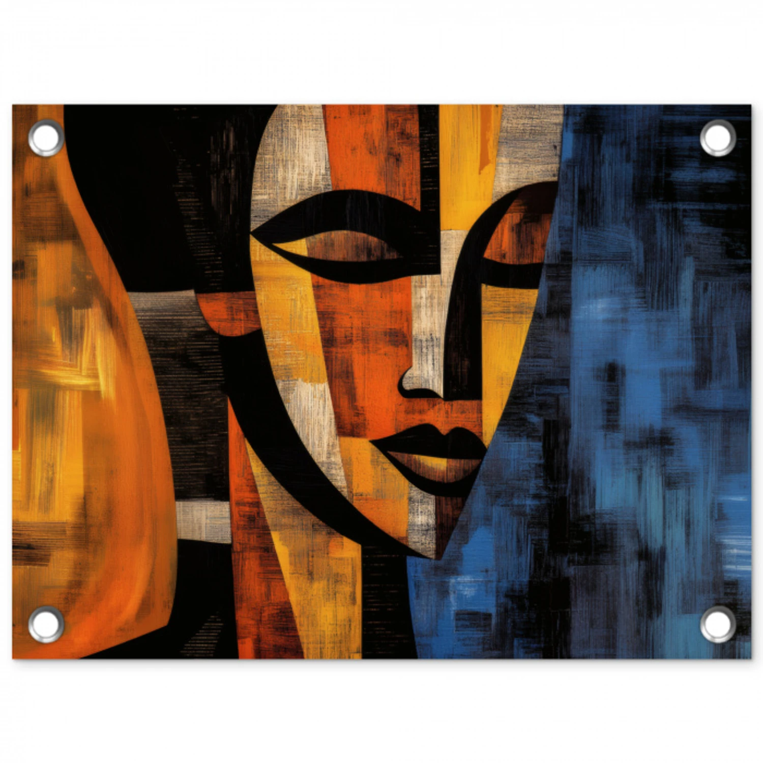 Abstract - Portret - Kleurvakken tuinposter los doek klein -3d