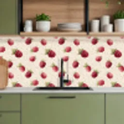 Framboos - Stippen - Rood keuken achterwand 2 middel 871 -sfeer3