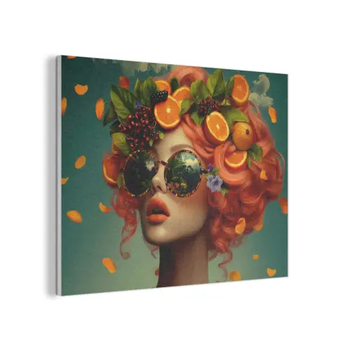 Vrouw - Sinaasappel - Bessen - Oranje PET vilt klein -3d