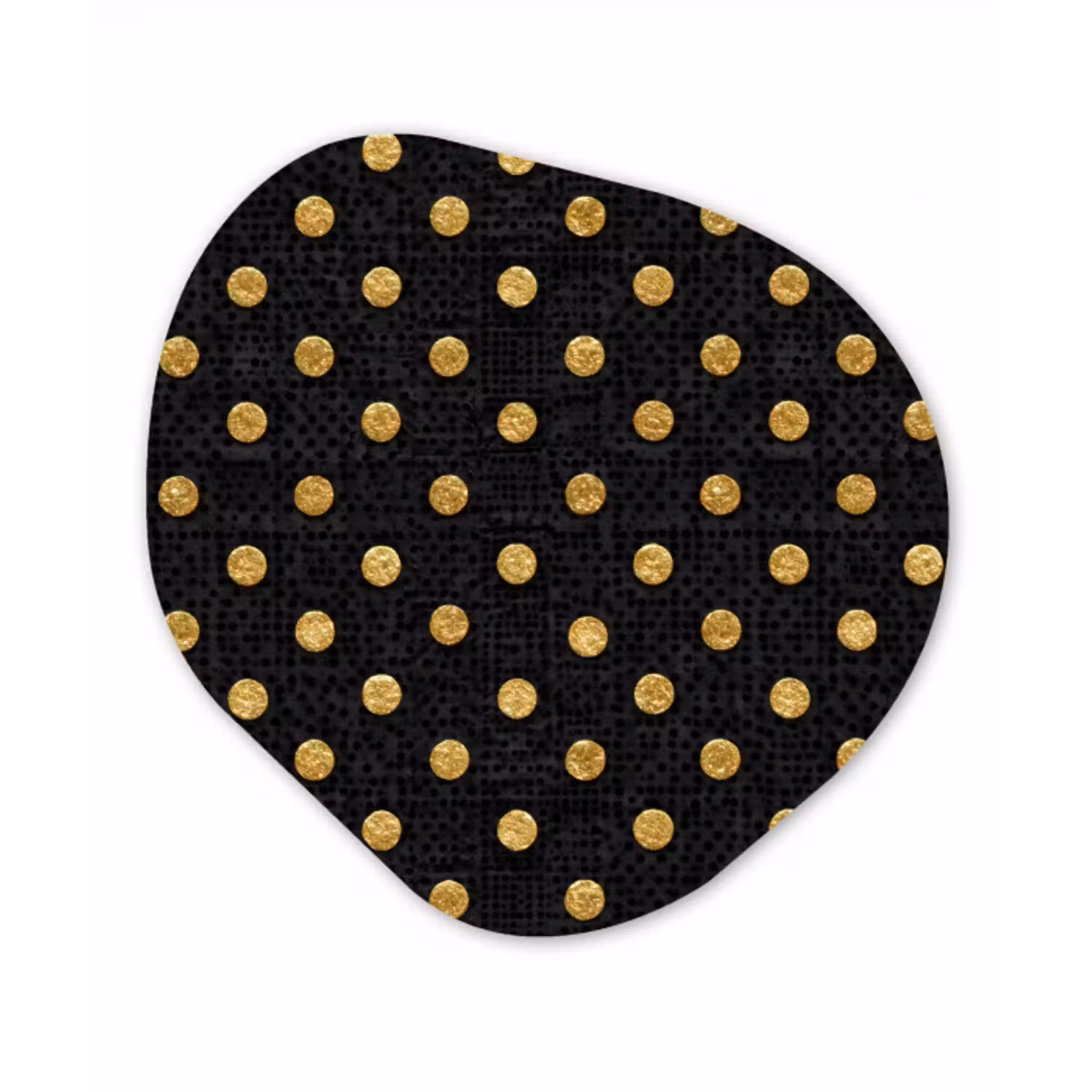 Polka Dot - Stippen - Goud - Zwart Wandcirkel Organisch Forex 3mm klein 629 -3d
