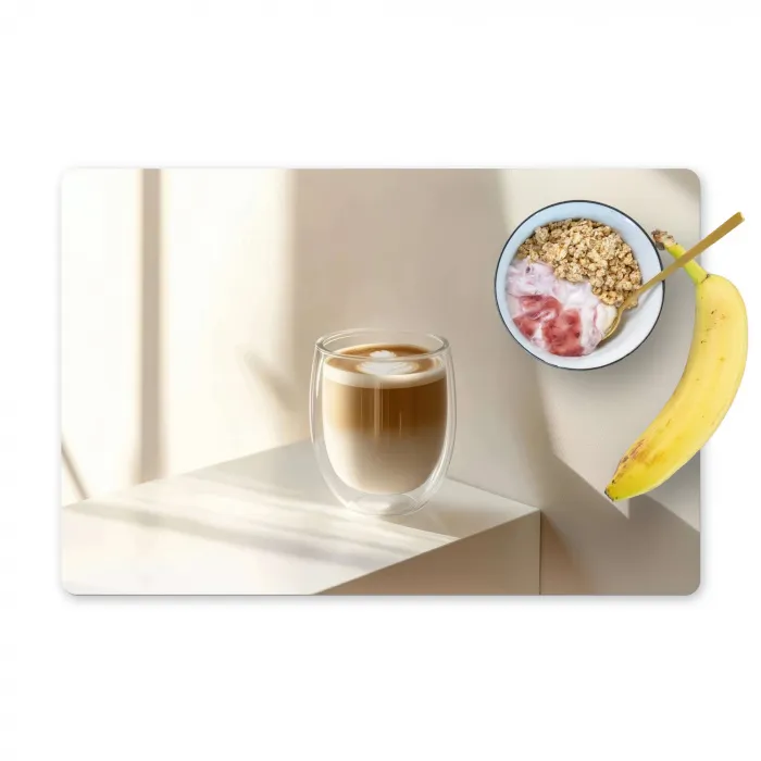 Mok - Latte - Minimalistisch - Schaduw Placemat vinyl groot -zzzproduct_Kitchenyeah-website