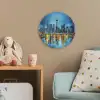 Skyline Toronto - Water - Stadslichten - Toren Wandcirkel kunststof plaat 5mm dik klein -tsfeer1_kind