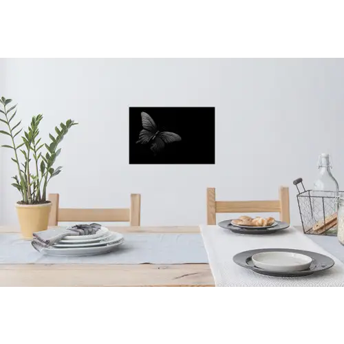 Vlinder - Zwart - Insect - Dieren Muursticker klein -eettafel