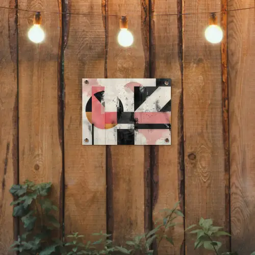 Roze - Abstract - Aesthetic - Modern - Vormen tuinposter los doek klein -sfeer1