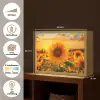 Zonnebloem - Bloemen - Geel - Bloemenveld met zonnebloemen Light Box met batterij (Wandlamp) middel -USP_websiteoverzichtNL