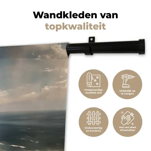Klif - Zee - Boom Wandkleed katoen klein -sfeer2